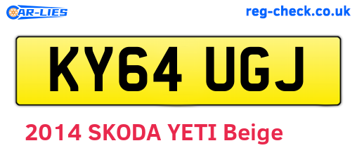 KY64UGJ are the vehicle registration plates.