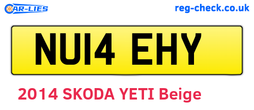 NU14EHY are the vehicle registration plates.