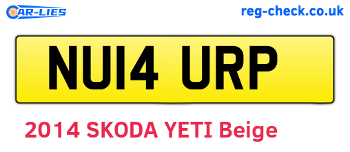 NU14URP are the vehicle registration plates.