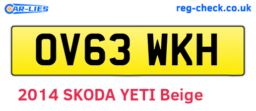 OV63WKH are the vehicle registration plates.