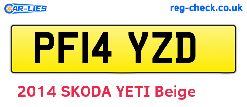 PF14YZD are the vehicle registration plates.