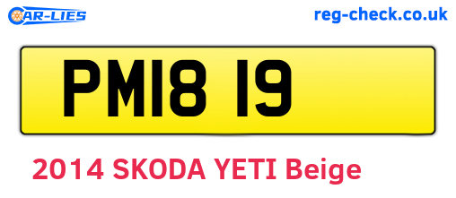 PM1819 are the vehicle registration plates.