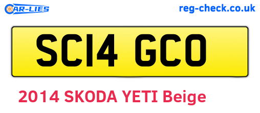 SC14GCO are the vehicle registration plates.