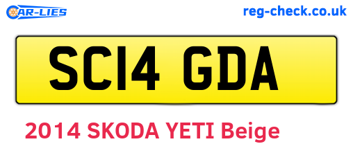 SC14GDA are the vehicle registration plates.