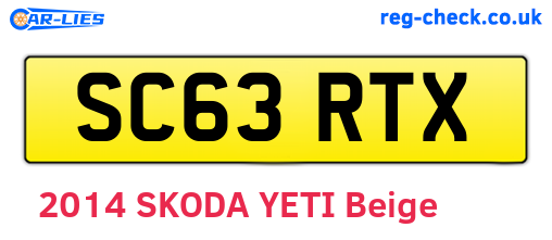 SC63RTX are the vehicle registration plates.
