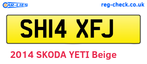SH14XFJ are the vehicle registration plates.