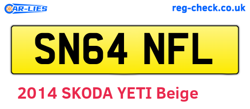 SN64NFL are the vehicle registration plates.