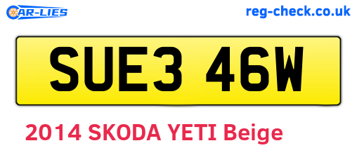 SUE346W are the vehicle registration plates.