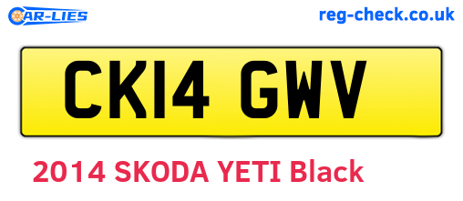 CK14GWV are the vehicle registration plates.
