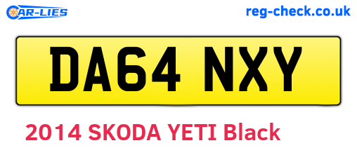 DA64NXY are the vehicle registration plates.