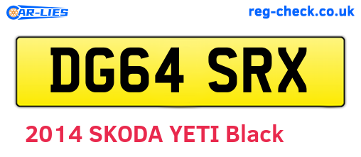 DG64SRX are the vehicle registration plates.