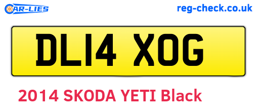 DL14XOG are the vehicle registration plates.