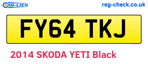 FY64TKJ are the vehicle registration plates.
