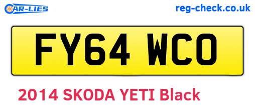 FY64WCO are the vehicle registration plates.