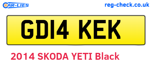 GD14KEK are the vehicle registration plates.