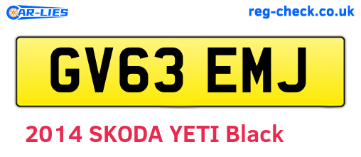 GV63EMJ are the vehicle registration plates.