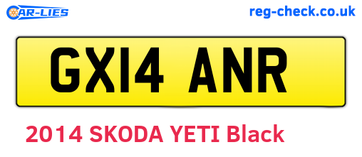 GX14ANR are the vehicle registration plates.