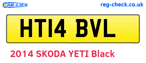 HT14BVL are the vehicle registration plates.