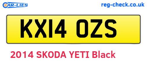 KX14OZS are the vehicle registration plates.