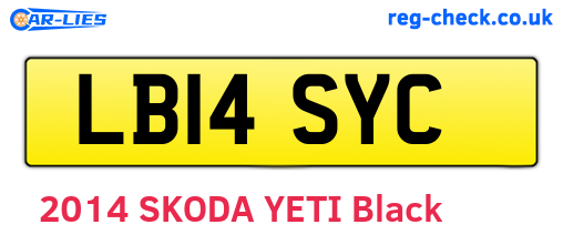 LB14SYC are the vehicle registration plates.