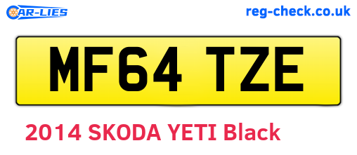 MF64TZE are the vehicle registration plates.
