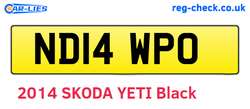 ND14WPO are the vehicle registration plates.