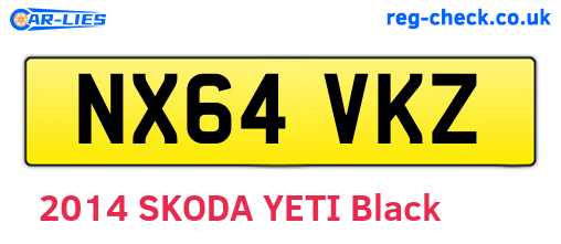 NX64VKZ are the vehicle registration plates.