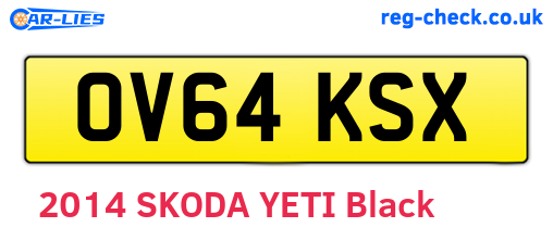 OV64KSX are the vehicle registration plates.