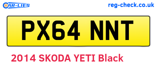 PX64NNT are the vehicle registration plates.