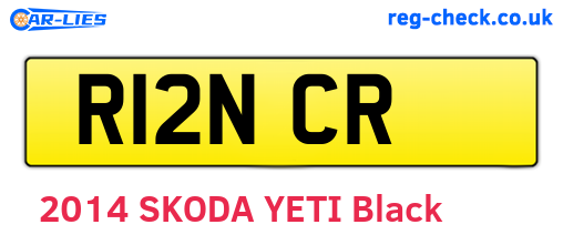 R12NCR are the vehicle registration plates.