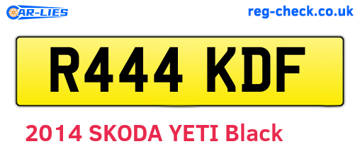 R444KDF are the vehicle registration plates.