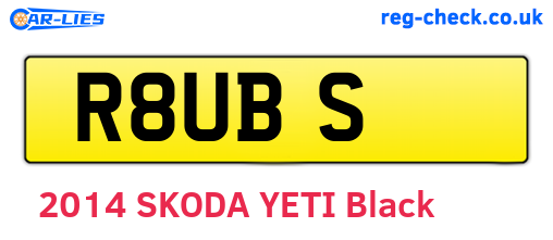 R8UBS are the vehicle registration plates.