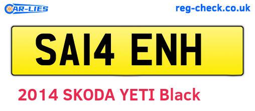 SA14ENH are the vehicle registration plates.