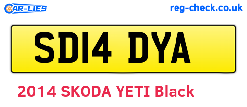 SD14DYA are the vehicle registration plates.