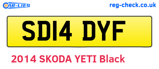 SD14DYF are the vehicle registration plates.