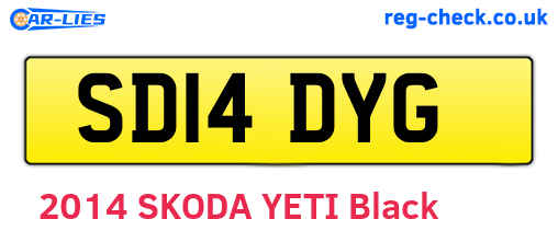 SD14DYG are the vehicle registration plates.