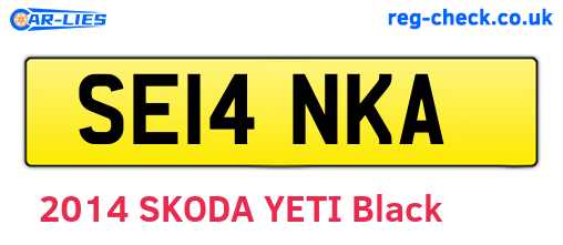 SE14NKA are the vehicle registration plates.