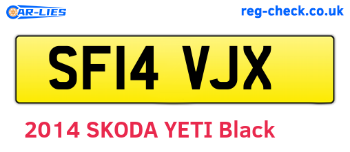 SF14VJX are the vehicle registration plates.