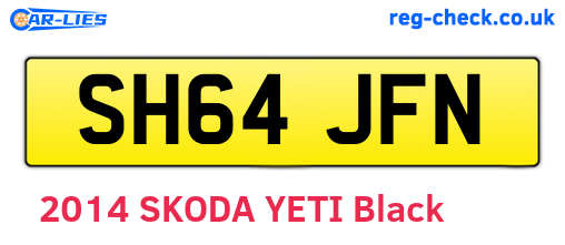 SH64JFN are the vehicle registration plates.