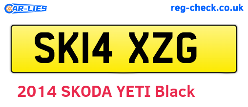 SK14XZG are the vehicle registration plates.