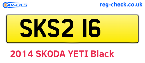 SKS216 are the vehicle registration plates.