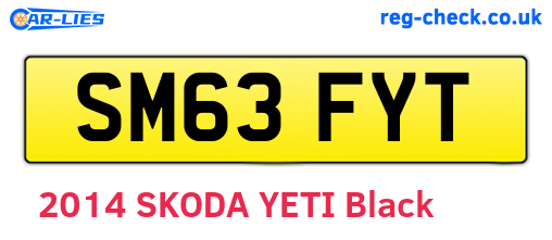 SM63FYT are the vehicle registration plates.
