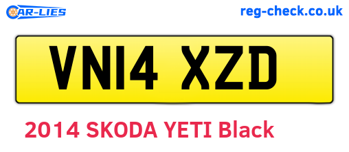 VN14XZD are the vehicle registration plates.