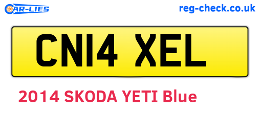 CN14XEL are the vehicle registration plates.