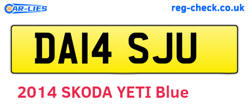 DA14SJU are the vehicle registration plates.