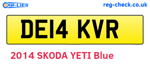 DE14KVR are the vehicle registration plates.