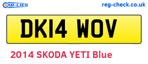 DK14WOV are the vehicle registration plates.