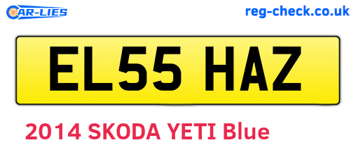 EL55HAZ are the vehicle registration plates.