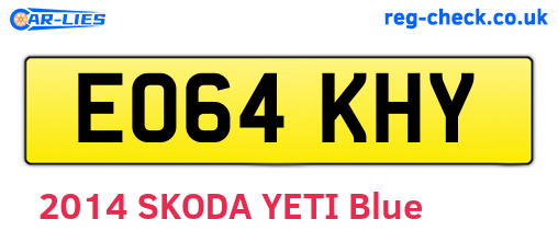 EO64KHY are the vehicle registration plates.