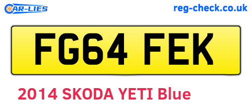 FG64FEK are the vehicle registration plates.
